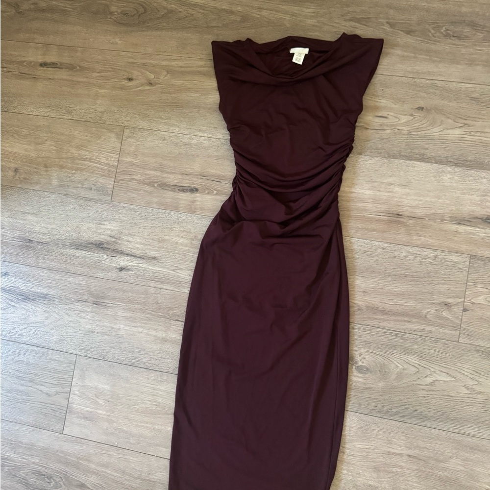 H&M Rich Burgundy Midi Dress